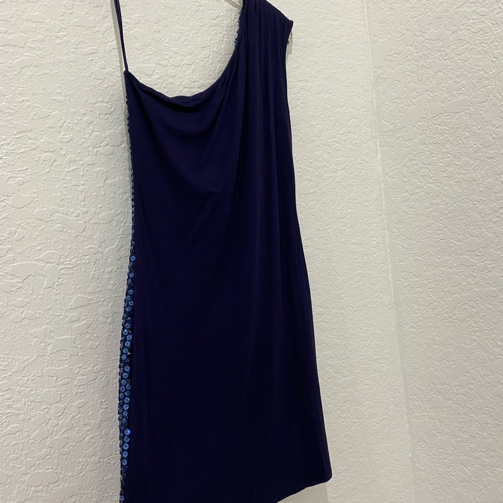 Price ⬇️ Steps - Royal Blue One Shoulders Sequins Dress - L - Picture 6 of 7